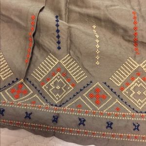 Embroidered midi skirt